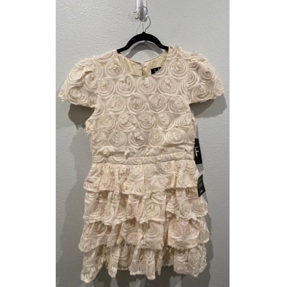 LULUS Worth the Wait Cream Sequin Ruffled Mini DrCream Sequin Ruffled Mini Dress - Picture 3 of 7